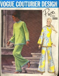 2333 1970 PUCCI ITALY COLLAR TUNIC, PANTS PATTERN 10 32.5 B